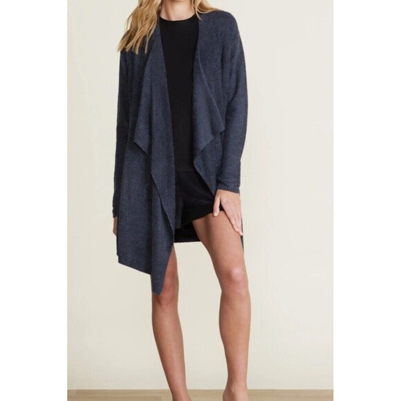 BAREFOOT DREAMS BLACK S /M Calypso Bamboo Chic Lite Drape Wrap Cardigan 436 - Picture 4 of 4